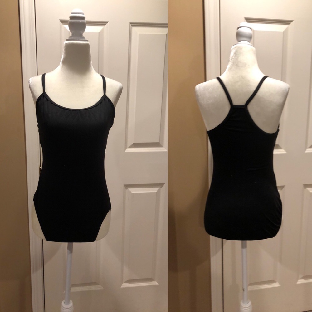 Black racerback leotard w/ built in bra
